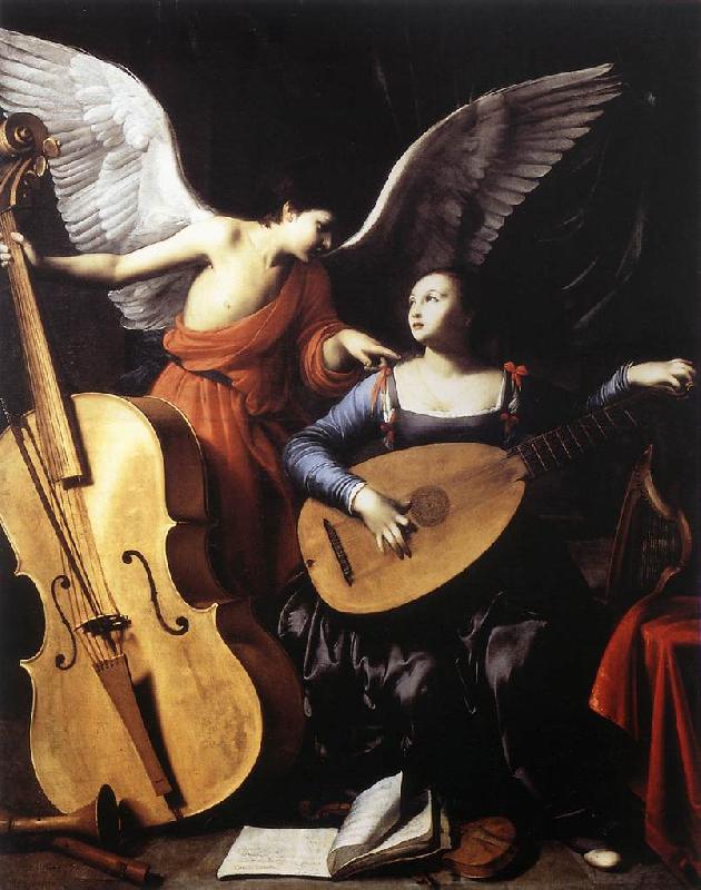 SARACENI, Carlo Saint Cecilia and the Angel sd oil painting image